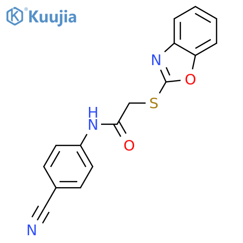 2-(1,3-benzoxazol-2-ylsulfanyl)-N-(4-cyanophenyl)acetamide structure