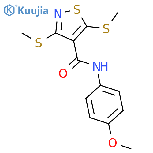 4-Isothiazolecarboxamide, N-(4-methoxyphenyl)-3,5-bis(methylthio)- structure