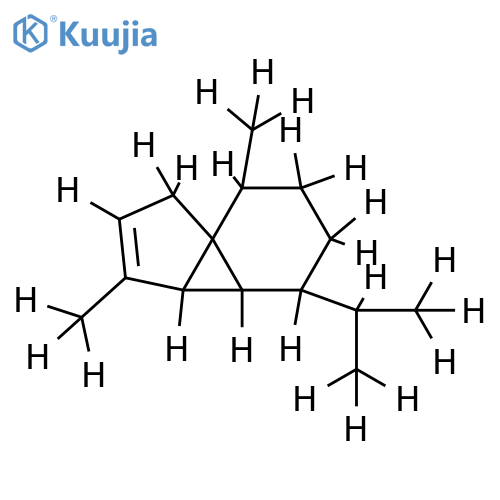 (-)-(1R,5R,6R,7S,10R)-7-isopropyl-10,4-dimethyl-tricyclo[4.4.0.01,5]dec-3,4-ene structure
