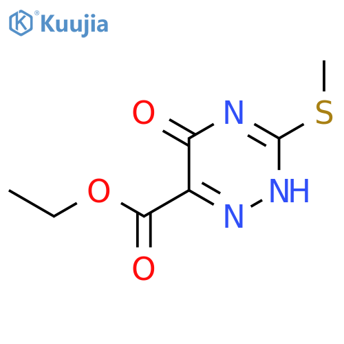 Ethyl 3-(methylthio)-5-oxo-2,5-dihydro-1,2,4-triazine-6-carboxylate structure