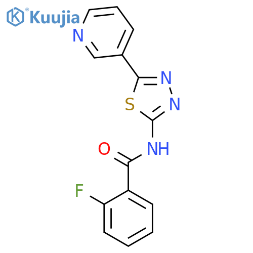 Benzamide, 2-fluoro-N-[5-(3-pyridinyl)-1,3,4-thiadiazol-2-yl]- structure