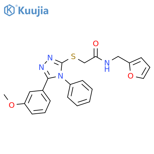 N-(furan-2-yl)methyl-2-{5-(3-methoxyphenyl)-4-phenyl-4H-1,2,4-triazol-3-ylsulfanyl}acetamide structure