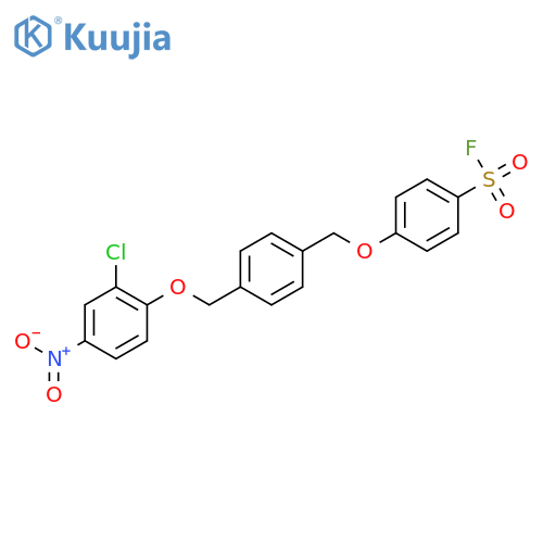 Benzenesulfonylfluoride, 4-[[4-[(2-chloro-4-nitrophenoxy)methyl]phenyl]methoxy]- structure