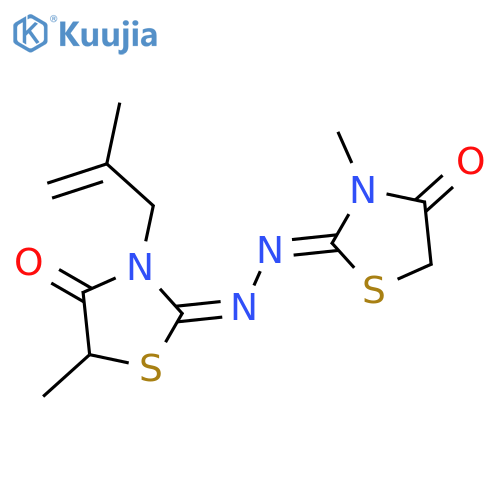 1,3-Thiazolidinedione,5-methyl-2-(2-methyl-2-propen-1-yl)-,3-[2-(3-methyl-4-oxo-2-thiazolidinylidene)hydrazone] structure