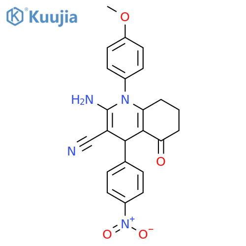 <br>2-Amino-1-(4-methoxyphenyl)-4-(4-nitrophenyl)-5-oxo-1,4,5,6,7,8-hexahydroqu inoline-3-carbonitrile structure