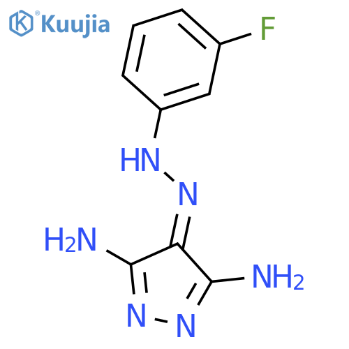 4H-Pyrazol-4-one, 3,5-diamino-, (3-fluorophenyl)hydrazone structure