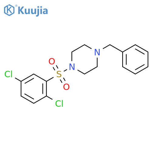 1,4-dichloro-2-((4-benzylpiperazinyl)sulfonyl)benzene structure