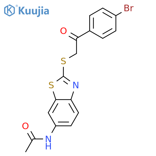 Acetamide, N-[2-[[2-(4-bromophenyl)-2-oxoethyl]thio]-6-benzothiazolyl]- structure