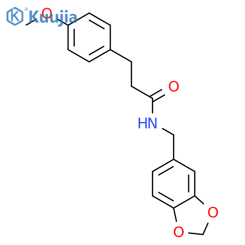 N-(1,3-benzodioxol-5-ylmethyl)-3-(4-methoxyphenyl)propanamide structure