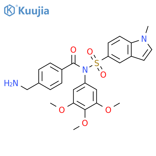 Benzamide,4-(aminomethyl)-N-[(1-methyl-1H-indol-5-yl)sulfonyl]-N-(3,4,5-trimethoxyphenyl)- structure