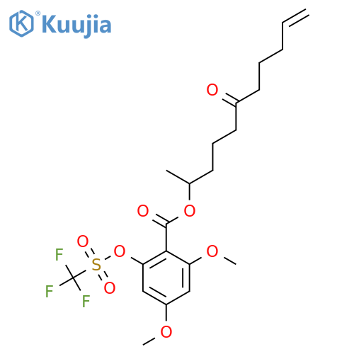 rac 2,4-Dimethoxy-6-(trifluoromethyl)sulfonyloxybenzoic Acid 1-Methyl-5-oxo-9-decen-1-yl Ester structure