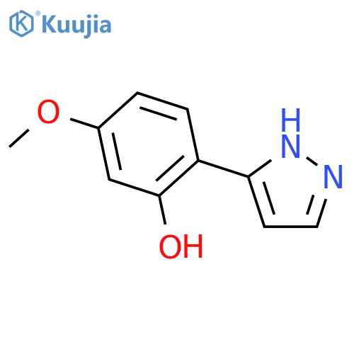 5-methoxy-2-(1H-pyrazol-5-yl)phenol structure