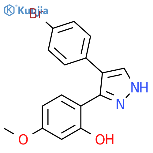 2-4-(4-bromophenyl)-1H-pyrazol-3-yl-5-methoxyphenol structure