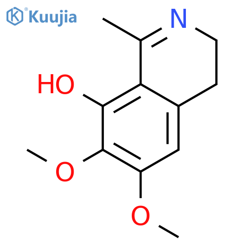 3,4-Dihydro-8-hydroxy-6,7-dimethoxy-1-methylisoquinoline structure