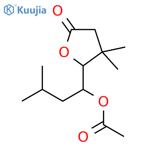2(3H)-Furanone, 5-[1-(acetyloxy)-3-methylbutyl]dihydro-4,4-dimethyl- structure