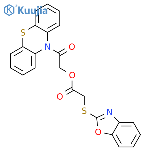 2-oxo-2-(10H-phenothiazin-10-yl)ethyl (1,3-benzoxazol-2-ylsulfanyl)acetate structure