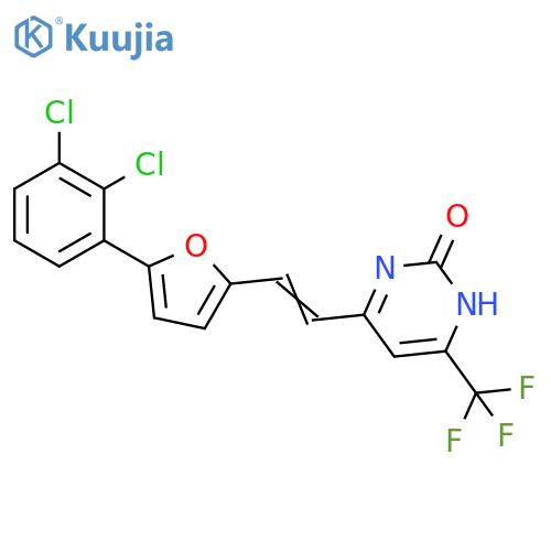 2(1H)-Pyrimidinone,4-[2-[5-(2,3-dichlorophenyl)-2-furanyl]ethenyl]-6-(trifluoromethyl)- structure