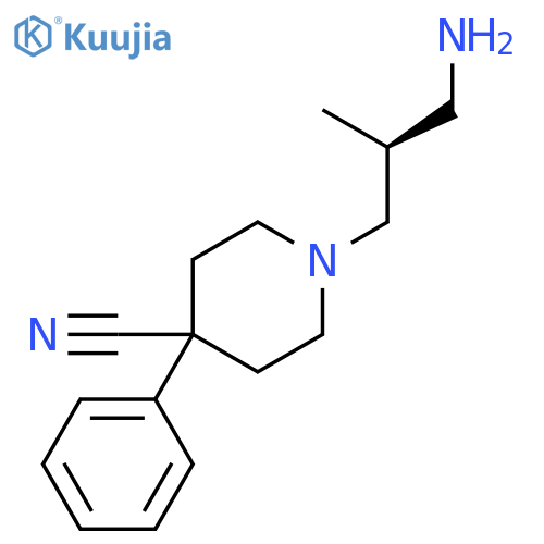 4-Piperidinecarbonitrile, 1-[(2S)-3-amino-2-methylpropyl]-4-phenyl- structure