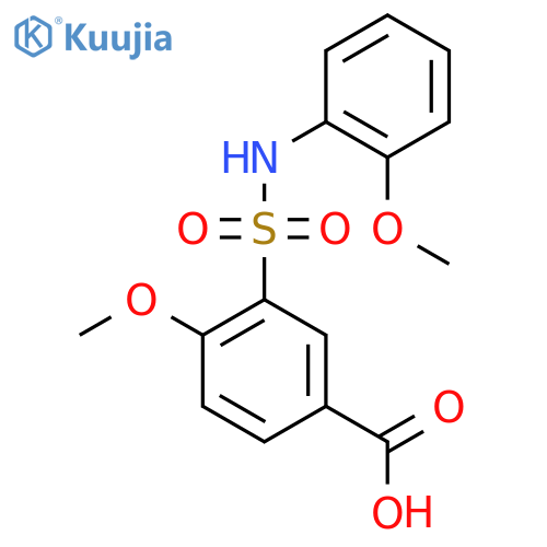 4-methoxy-3-(2-methoxyphenyl)sulfamoylbenzoic acid structure