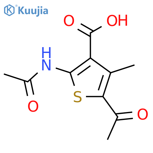 5-Acetyl-2-acetylamino-4-methyl-thiophene-3-carboxylicacid structure