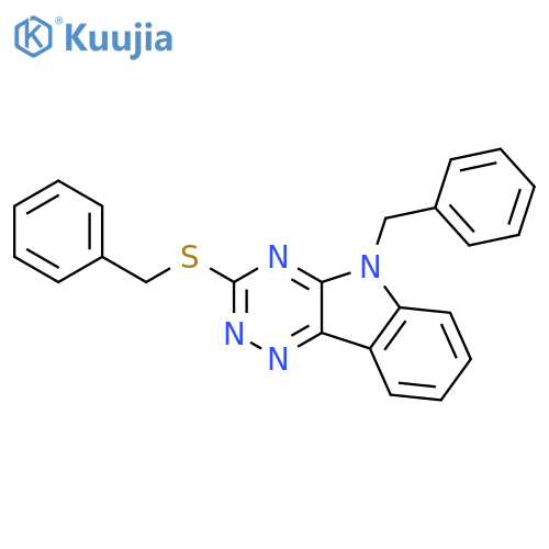 5H-1,2,4-Triazino[5,6-b]indole, 5-(phenylmethyl)-3-[(phenylmethyl)thio]- structure