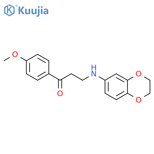 3-(2,3-DIHYDRO-1,4-BENZODIOXIN-6-YLAMINO)-1-(4-METHOXYPHENYL)-1-PROPANONE structure