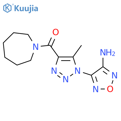 <br>3-Amino-4-[4-(azepan-1-ylcarbonyl)-5-methyl-1H-1,2,3-triazol-1-yl]-1,2,5-ox adiazole structure