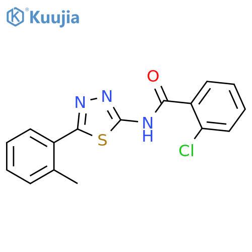 2-chloro-N-5-(2-methylphenyl)-1,3,4-thiadiazol-2-ylbenzamide structure