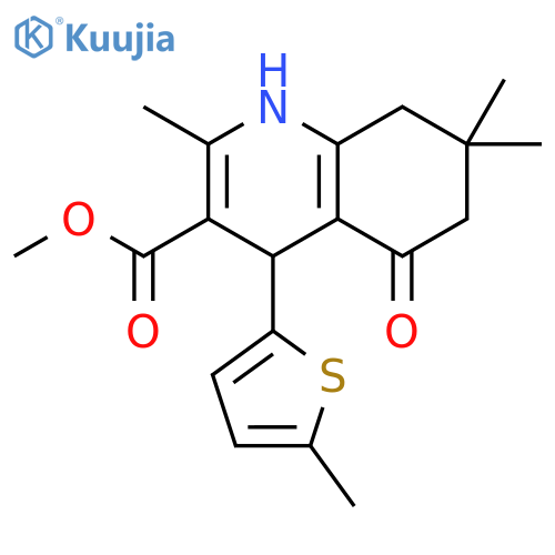 <br>methyl 2,7,7-trimethyl-4-(5-methyl-2-thienyl)-5-oxo-1,4,5,6,7,8-hexahydro-3 -quinolinecarboxylate structure