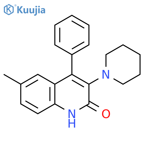6-methyl-4-phenyl-3-(piperidin-1-yl)-1,2-dihydroquinolin-2-one structure