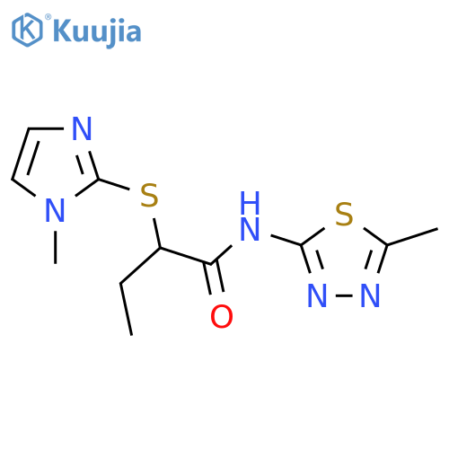 <br>2-(1-Methyl-1H-imidazol-2-ylsulfanyl)-N-(5-methyl-[1,3,4]thiadiazol-2-yl)-b utyramide structure