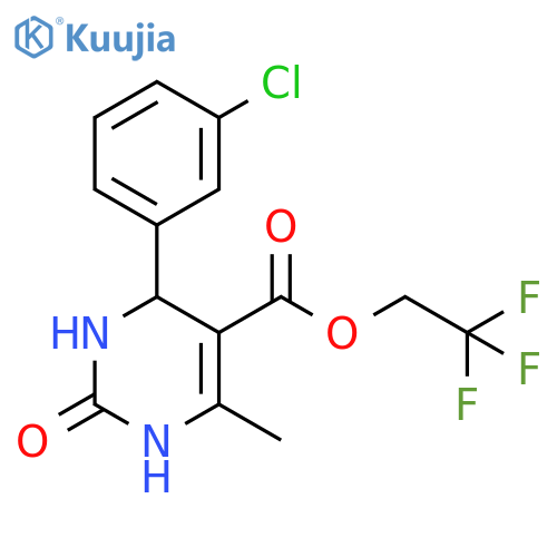 <br>2,2,2-trifluoroethyl 4-(3-chlorophenyl)-6-methyl-2-oxo-1,2,3,4-tetrahydro-5 -pyrimidinecarboxylate structure