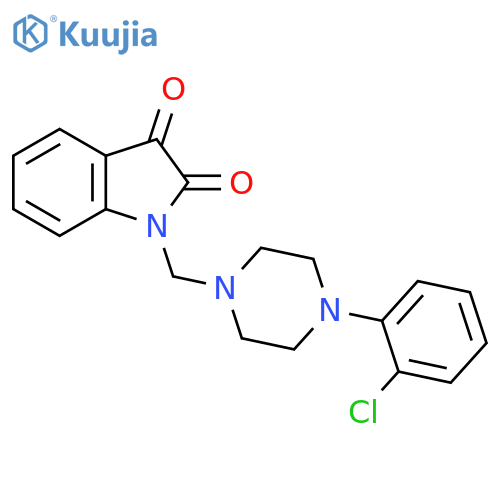 1-{4-(2-chlorophenyl)piperazin-1-ylmethyl}-2,3-dihydro-1H-indole-2,3-dione structure
