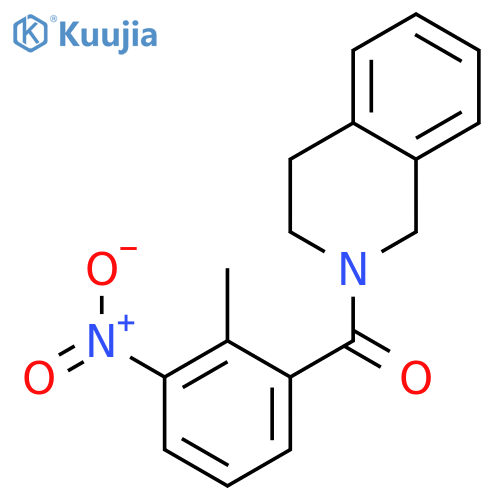 2-(2-methyl-3-nitrobenzoyl)-1,2,3,4-tetrahydroisoquinoline structure