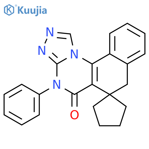 <br>4-phenyl-4H-spiro[benzo[h][1,2,4]triazolo[4,3-a]quinazoline-6,1'-cyclopenta n]-5(7H)-one structure