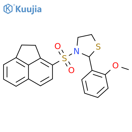 3-(1,2-dihydroacenaphthylene-3-sulfonyl)-2-(2-methoxyphenyl)-1,3-thiazolidine structure