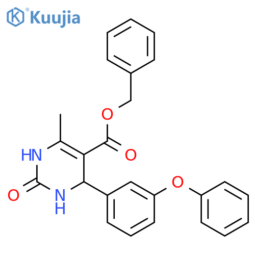 <br>6-Methyl-2-oxo-4-(3-phenoxy-phenyl)-1,2,3,4-tetrahydro-pyrimidine-5-carboxy lic acid benzyl ester structure