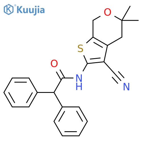 <br>N-(3-Cyano-5,5-dimethyl-4,7-dihydro-5H-thieno[2,3-c]pyran-2-yl)-2,2-dipheny l-acetamide structure
