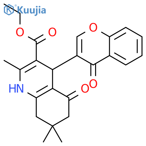 <br>ethyl 2,7,7-trimethyl-5-oxo-4-(4-oxo-4H-chromen-3-yl)-1,4,5,6,7,8-hexahydro -3-quinolinecarboxylate structure