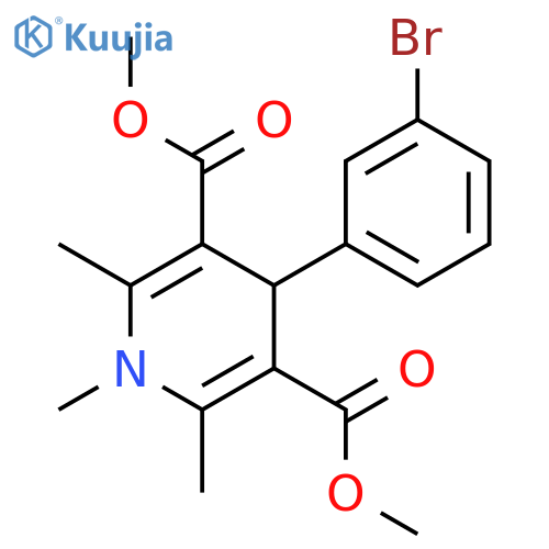 <br>4-(3-Bromo-phenyl)-1,2,6-trimethyl-1,4-dihydro-pyridine-3,5-dicarboxylic ac id dimethyl ester structure