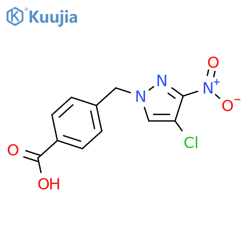 4-(4-chloro-3-nitro-1H-pyrazol-1-yl)methylbenzoic acid structure