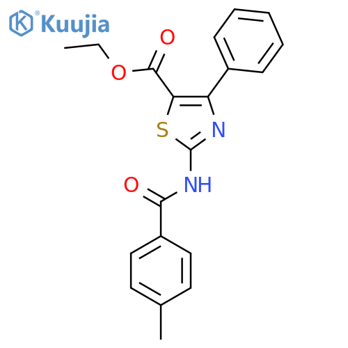 ethyl 2-(4-methylbenzamido)-4-phenyl-1,3-thiazole-5-carboxylate structure