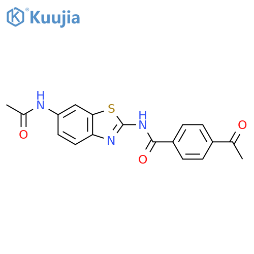 4-acetyl-N-(6-acetamido-1,3-benzothiazol-2-yl)benzamide structure