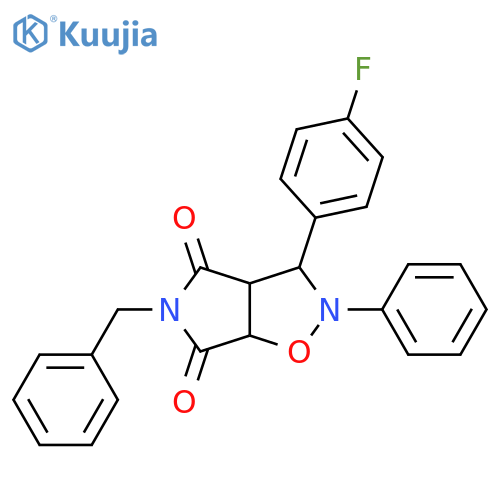 5-benzyl-3-(4-fluorophenyl)-2-phenyl-hexahydro-2H-pyrrolo3,4-d1,2oxazole-4,6-dione structure
