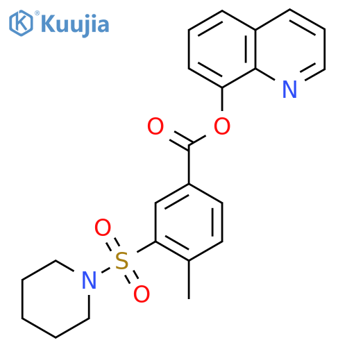 Quinolin-8-yl 4-methyl-3-(piperidin-1-ylsulfonyl)benzoate structure