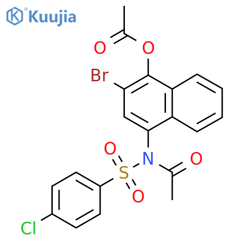 2-bromo-4-N-(4-chlorobenzenesulfonyl)acetamidonaphthalen-1-yl acetate structure