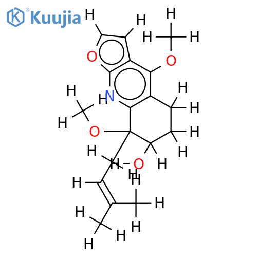 4,8-Dimethoxy-8-(3-methyl-but-2-enyl)-5,6,7,8-tetrahydro-furo[2,3-b]chinolin-7-ol structure