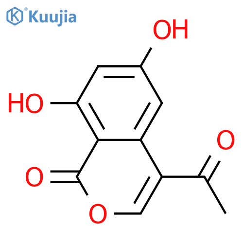 1H-2-Benzopyran-1-one, 4-acetyl-6,8-dihydroxy- structure