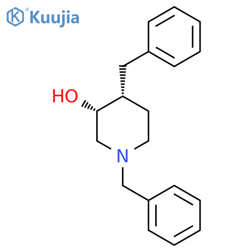 3-Piperidinol, 1,4-bis(phenylmethyl)-, (3R,4R)-rel- structure