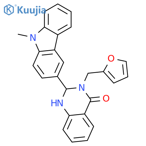 <br>3-(2-furylmethyl)-2-(9-methyl-9H-carbazol-3-yl)-2,3-dihydro-4(1H)-quinazoli none structure